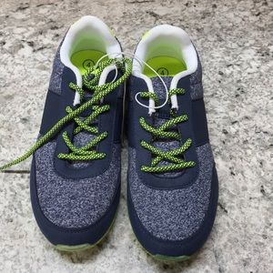 Cat & Jack tennis shoes. Blue/ green. Tie closure